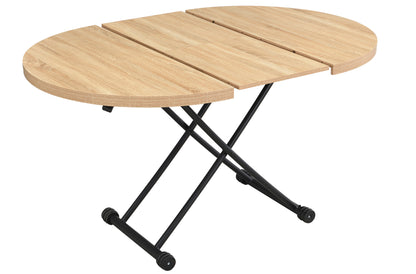 MESA CENTRO ELEVABLE Y EXTENSIBLE 100 - 140 CM GAGA OAK / NEGRO
