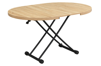 MESA CENTRO ELEVABLE Y EXTENSIBLE 100 - 140 CM GAGA OAK / NEGRO