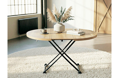 MESA CENTRO ELEVABLE Y EXTENSIBLE 100 - 140 CM GAGA OAK / NEGRO
