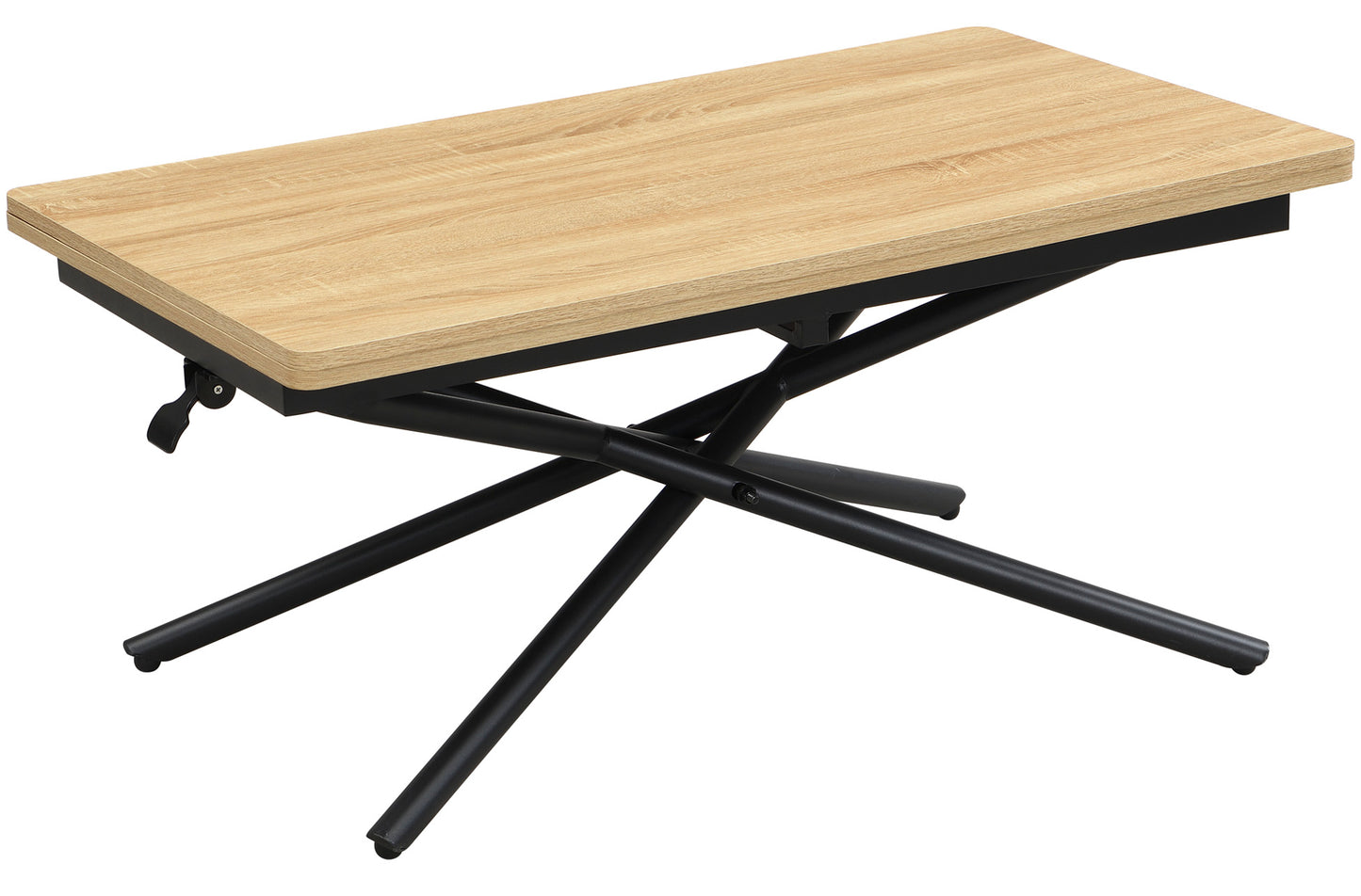 MESA CENTRO ELEVABLE Y EXTENSIBLE KATY 100 x 57 - 114 CM OAK / NEGRO