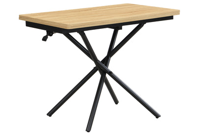 MESA CENTRO ELEVABLE Y EXTENSIBLE KATY 100 x 57 - 114 CM OAK / NEGRO