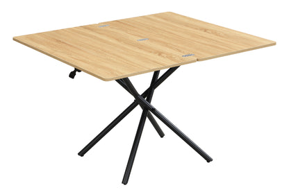 MESA CENTRO ELEVABLE Y EXTENSIBLE KATY 100 x 57 - 114 CM OAK / NEGRO