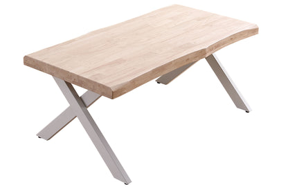 MESA CENTRO ELEVABLE NEBULOSA 120 x 66 CM TAPA CON FORMA ROBLE NORDISH  / BLANCO