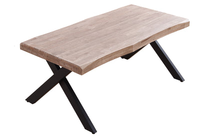 MESA CENTRO ELEVABLE NEBULOSA 120 x 66 CM TAPA CON FORMA ROBLE HONEY  / NEGRO