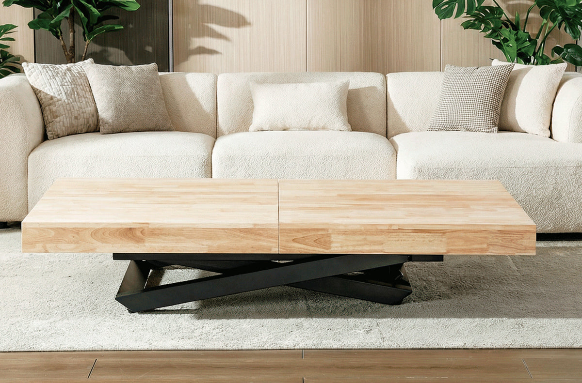Mesa Elevable y Extensible Troya 160 - 200 - 240 x 90 cm Nordish / Negro