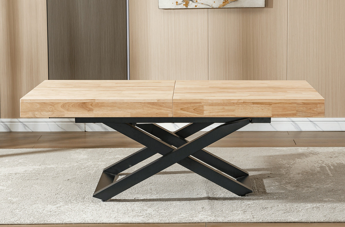 Mesa Elevable y Extensible Troya 160 - 200 - 240 x 90 cm Nordish / Negro
