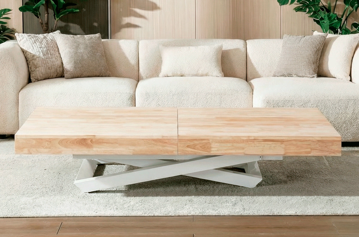 Mesa Elevable y Extensible Troya 160 - 200 - 240 x 90 cm Nordish / Blanco