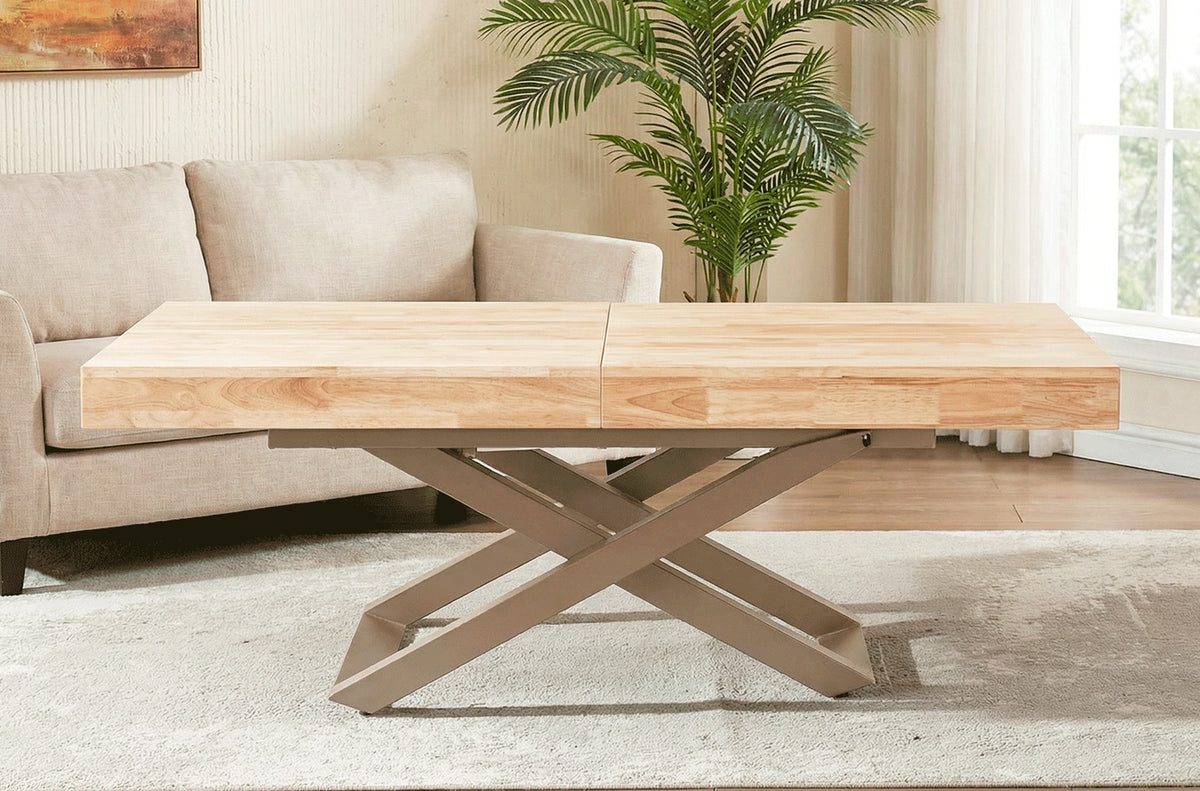Mesa Elevable y Extensible Troya 160 - 200 - 240 x 90 cm Nordish / Taupe