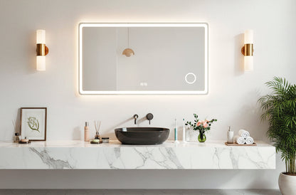 ESPEJO PARED CON ILUMINACION LED Y LUPA DE AUMENTO  WATERPROOF 100 x 70 CM.
