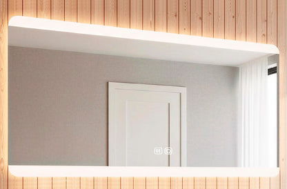 ESPEJO PARED CON ILUMINACION LED Y FUNCION ANTIVAHO  SQUARE 130 x 80 CM.