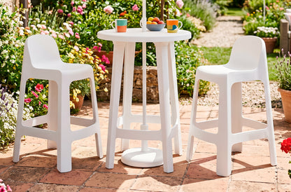 Taburete alto para exterior Bark blanco (Pack 2 unidades)