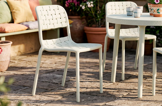 Silla de exterior Bora blanco crema (Pack 2 unidades)