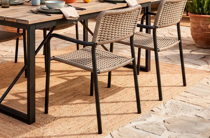 Silla de exterior Sava mimbre/negro (Pack 2 unidades)