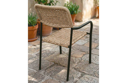 Silla de exterior Sava mimbre/negro (Pack 2 unidades)