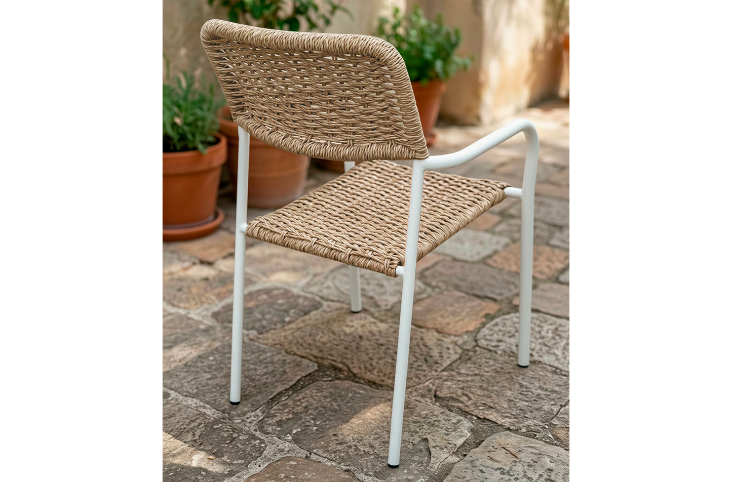 Silla comedor Sava mimbre/blanco (Pack 2 unidades)