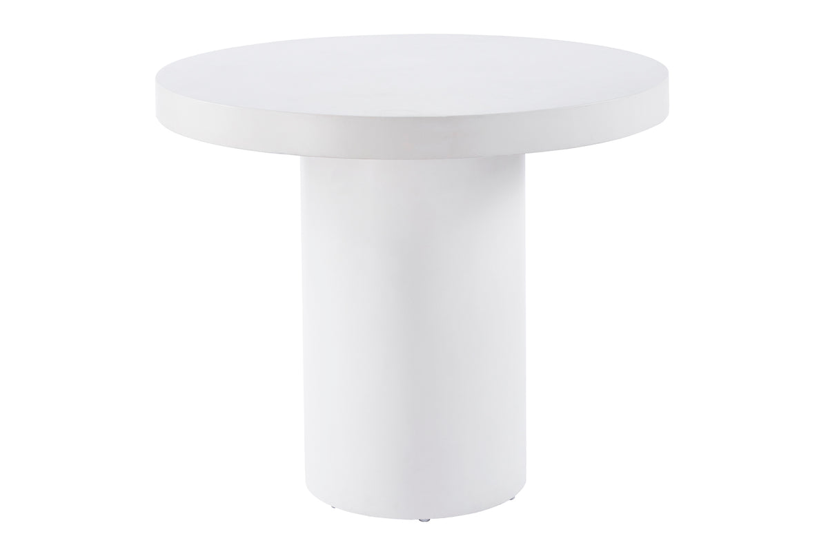 Mesa Fija Redonda 90 cm Microcemento Blanco