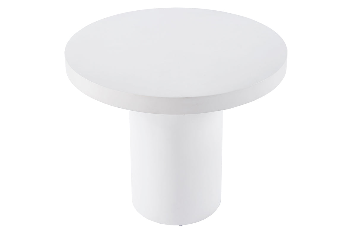 Mesa Fija Redonda 90 cm Microcemento Blanco