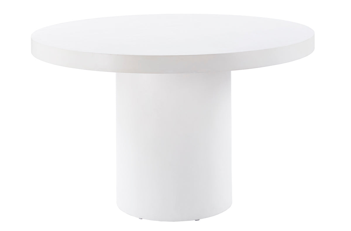 Mesa Fija Redonda 120 cm Microcemento Blanco