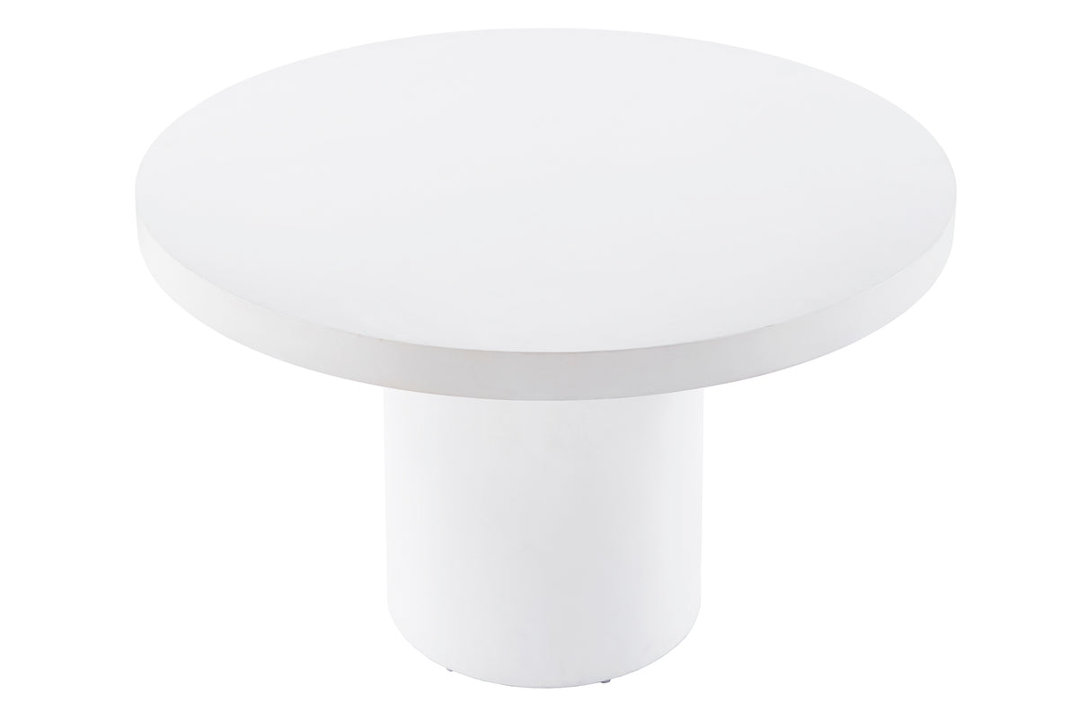 Mesa Fija Redonda 120 cm Microcemento Blanco