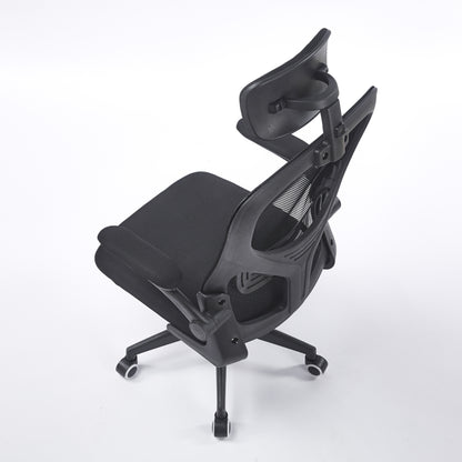 SILLON GIRATORIO CON REPOSACABEZAS AERO RED TRANSPIRABLE NEGRO