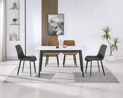 MESA COMEDOR FIJA BERNA 140x80 CM CERAMIC BLANCO