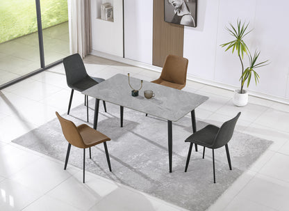 MESA COMEDOR FIJA BERNA 140x80 CM CERAMIC GREES GRIS
