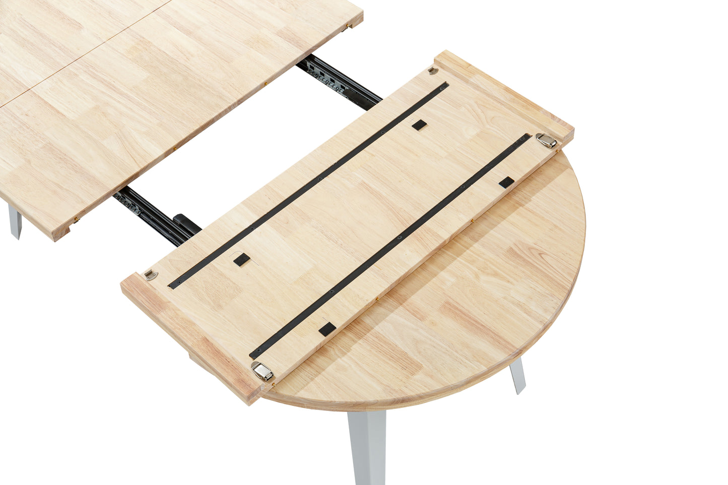 MESA COMEDOR REDONDA EXTENSIBLE BERG-E 100-140-180 CM ROBLE NORDISH / BLANCO