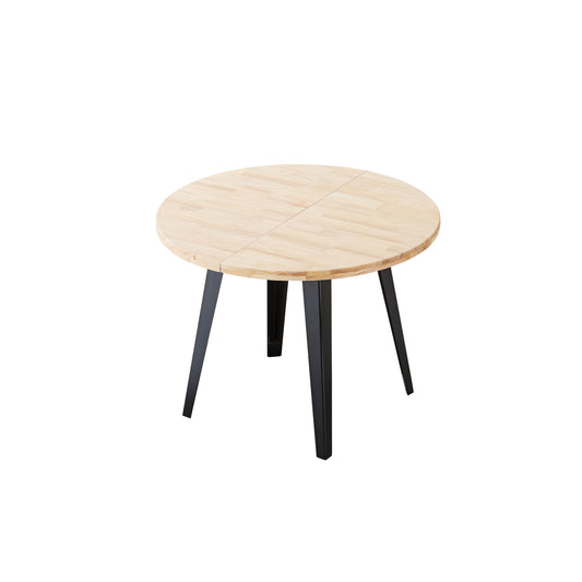 MESA COMEDOR REDONDA EXTENSIBLE BERG-E 100-140-180 CM ROBLE NORDISH / NEGRO.