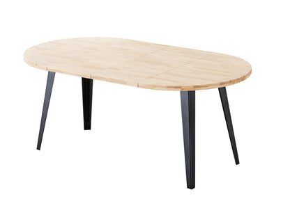MESA COMEDOR REDONDA EXTENSIBLE BERG-E 100-140-180 CM ROBLE NORDISH / NEGRO.