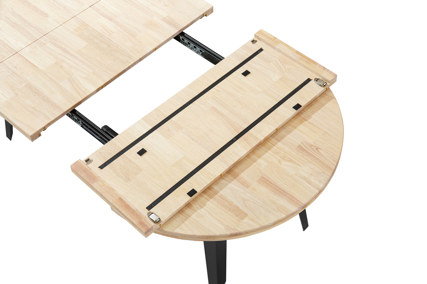 MESA COMEDOR REDONDA EXTENSIBLE BERG-E 100-140-180 CM ROBLE NORDISH / NEGRO.