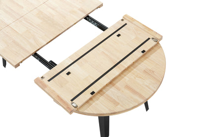 MESA COMEDOR REDONDA EXTENSIBLE BERG-E 100-140-180 CM ROBLE NORDISH / NEGRO.