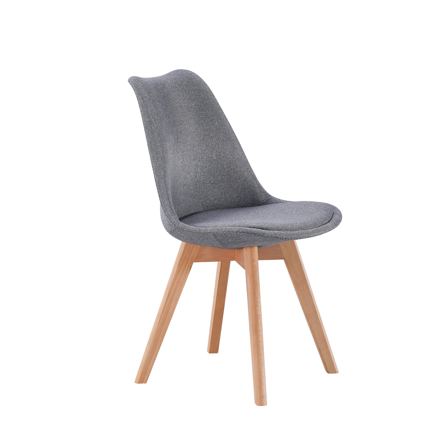 SILLA COMEDOR TAPIZADA BISTRO TEJIDO GRIS