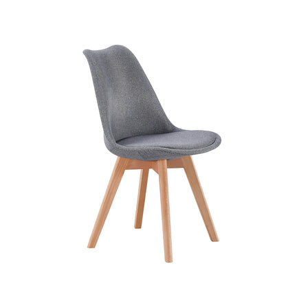 SILLA COMEDOR TAPIZADA BISTRO TEJIDO GRIS