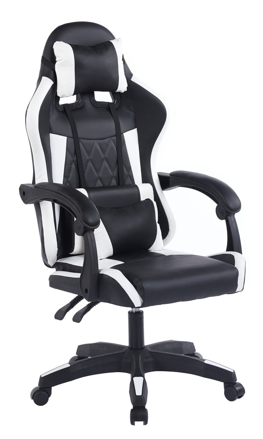 SILLON GIRATORIO GAMING MASTER SIMIL PIEL NEGRO / BLANCO
