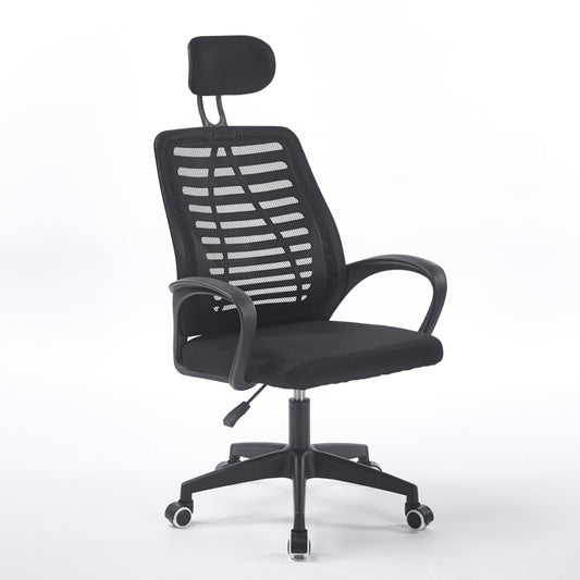 SILLON GIRATORIO CON REPOSACABEZAS KNECK RED TRANSPIRABLE NEGRO