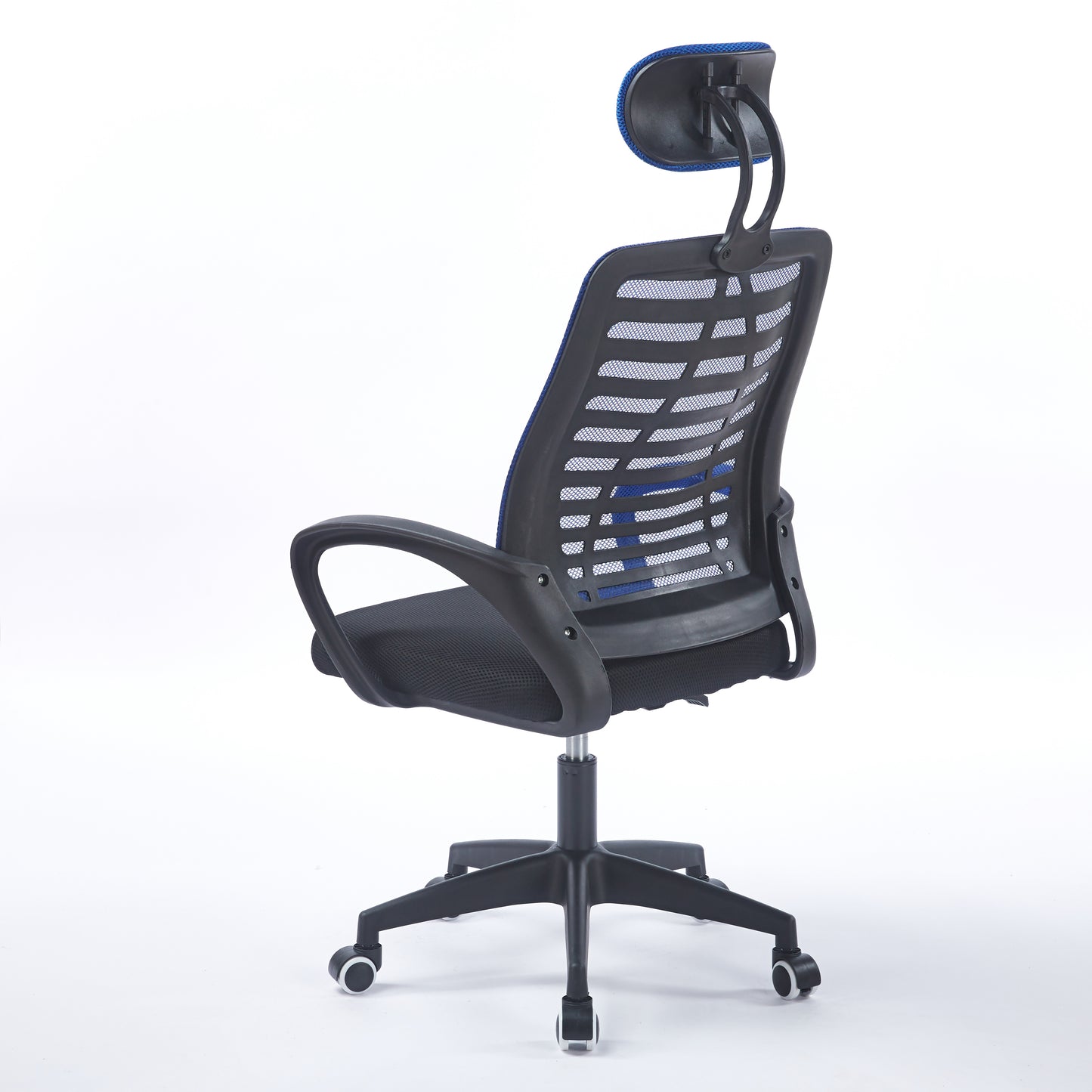 SILLON GIRATORIO CON REPOSACABEZAS KNECK RED TRANSPIRABLE NEGRO / AZUL