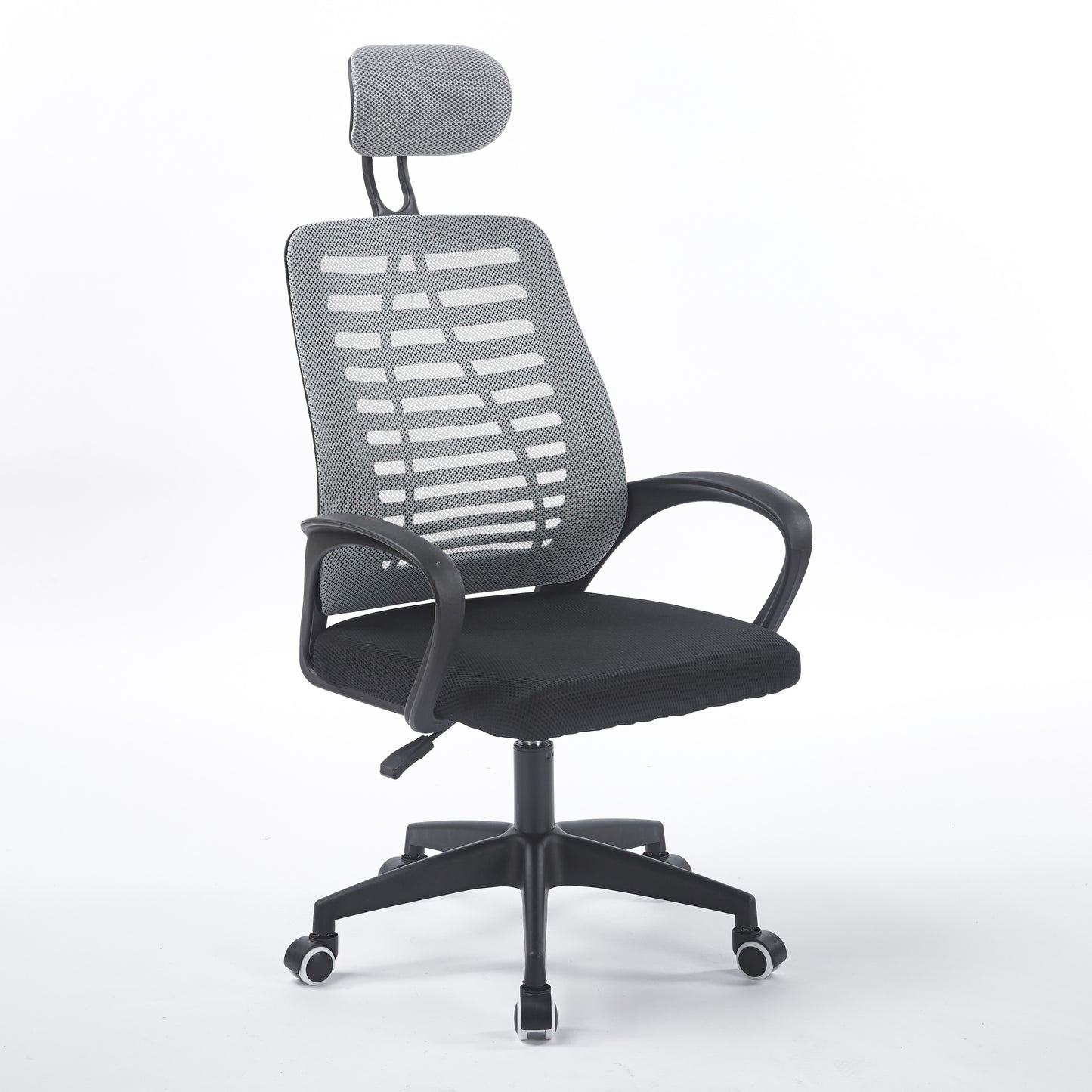 SILLON GIRATORIO CON REPOSACABEZAS KNECK RED TRANSPIRABLE NEGRO / GRIS