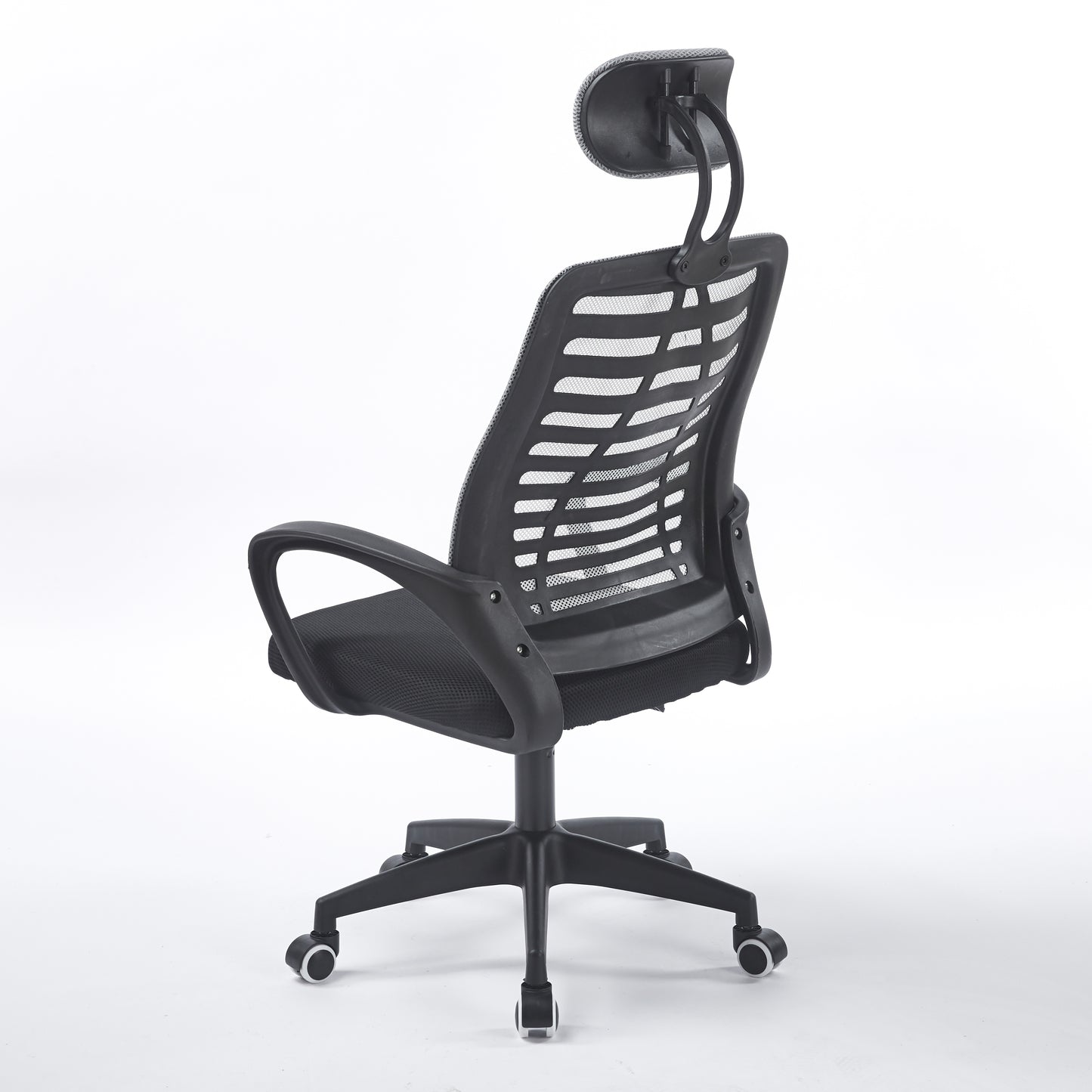 SILLON GIRATORIO CON REPOSACABEZAS KNECK RED TRANSPIRABLE NEGRO / GRIS