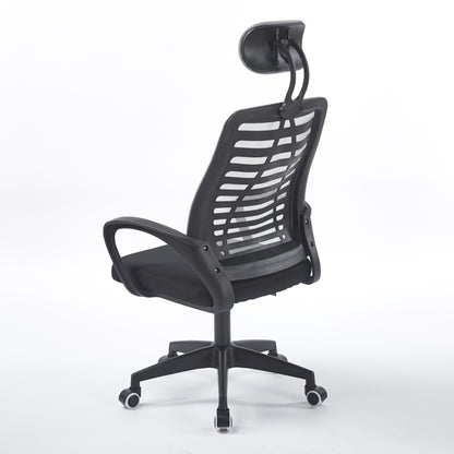 SILLON GIRATORIO CON REPOSACABEZAS KNECK RED TRANSPIRABLE NEGRO / GRIS