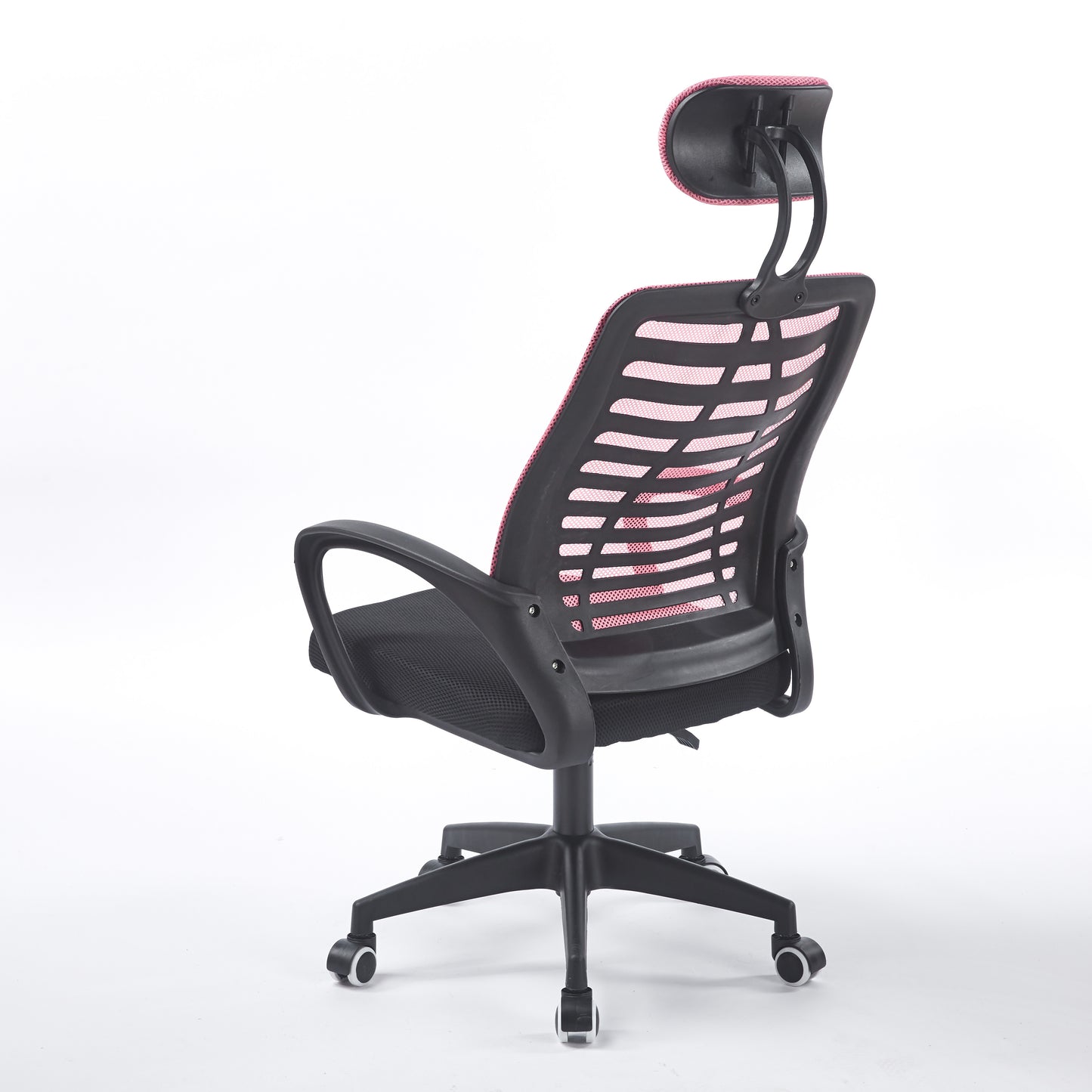 SILLON GIRATORIO CON REPOSACABEZAS KNECK RED TRANSPIRABLE NEGRO / ROSA