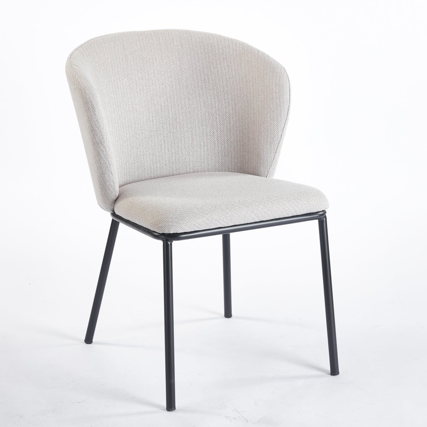 PACK x2 - SILLA COMEDOR MARGOT TEJIDO BEIGE / NEGRO