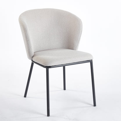 PACK x2 - SILLA COMEDOR MARGOT TEJIDO BEIGE / NEGRO