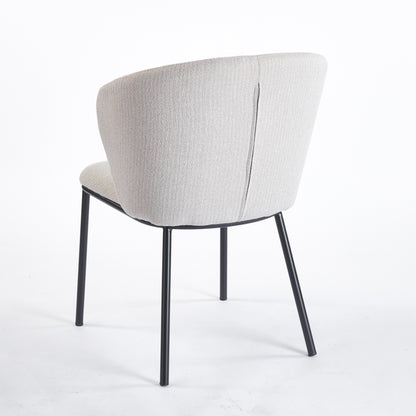 PACK x2 - SILLA COMEDOR MARGOT TEJIDO BEIGE / NEGRO