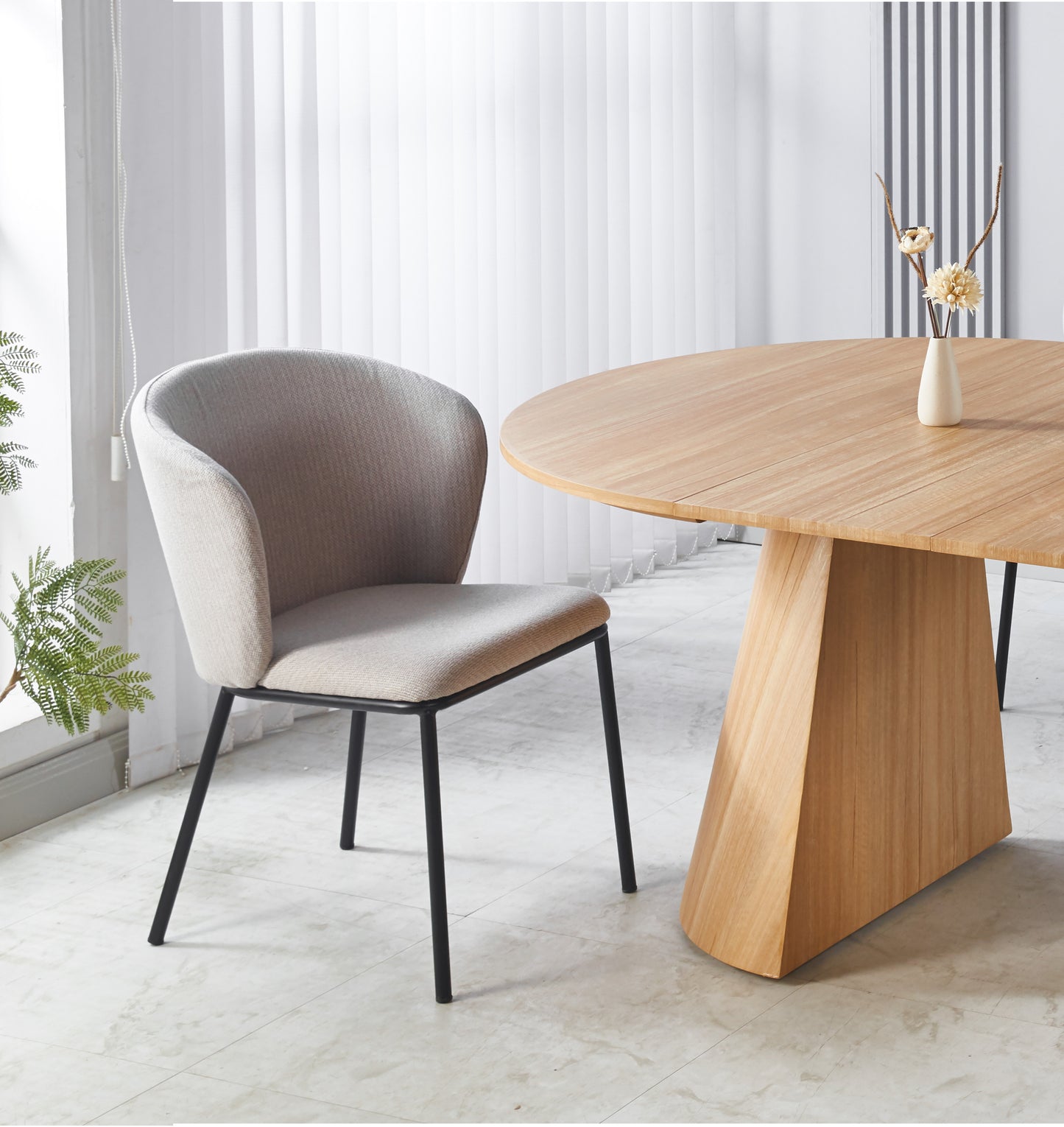 PACK x2 - SILLA COMEDOR MARGOT TEJIDO BEIGE / NEGRO