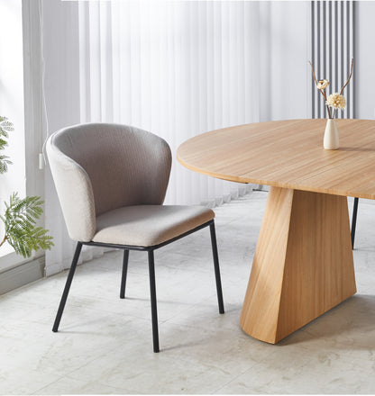 PACK x2 - SILLA COMEDOR MARGOT TEJIDO BEIGE / NEGRO