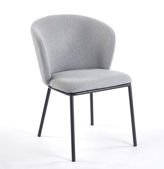 PACK x2 - SILLA COMEDOR MARGOT TEJIDO GRIS / NEGRO