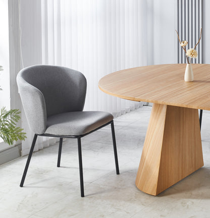 PACK x2 - SILLA COMEDOR MARGOT TEJIDO GRIS / NEGRO