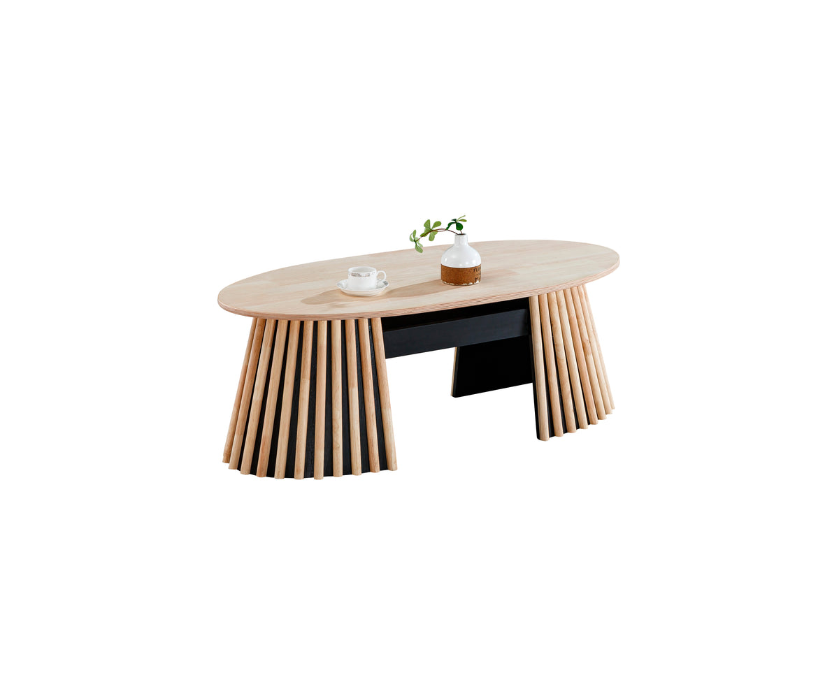 Mesa centro elevable Praga de roble nórdico