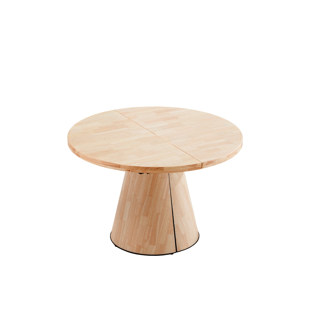 Mesa comedor redonda extensible Ginebra de roble nórdico