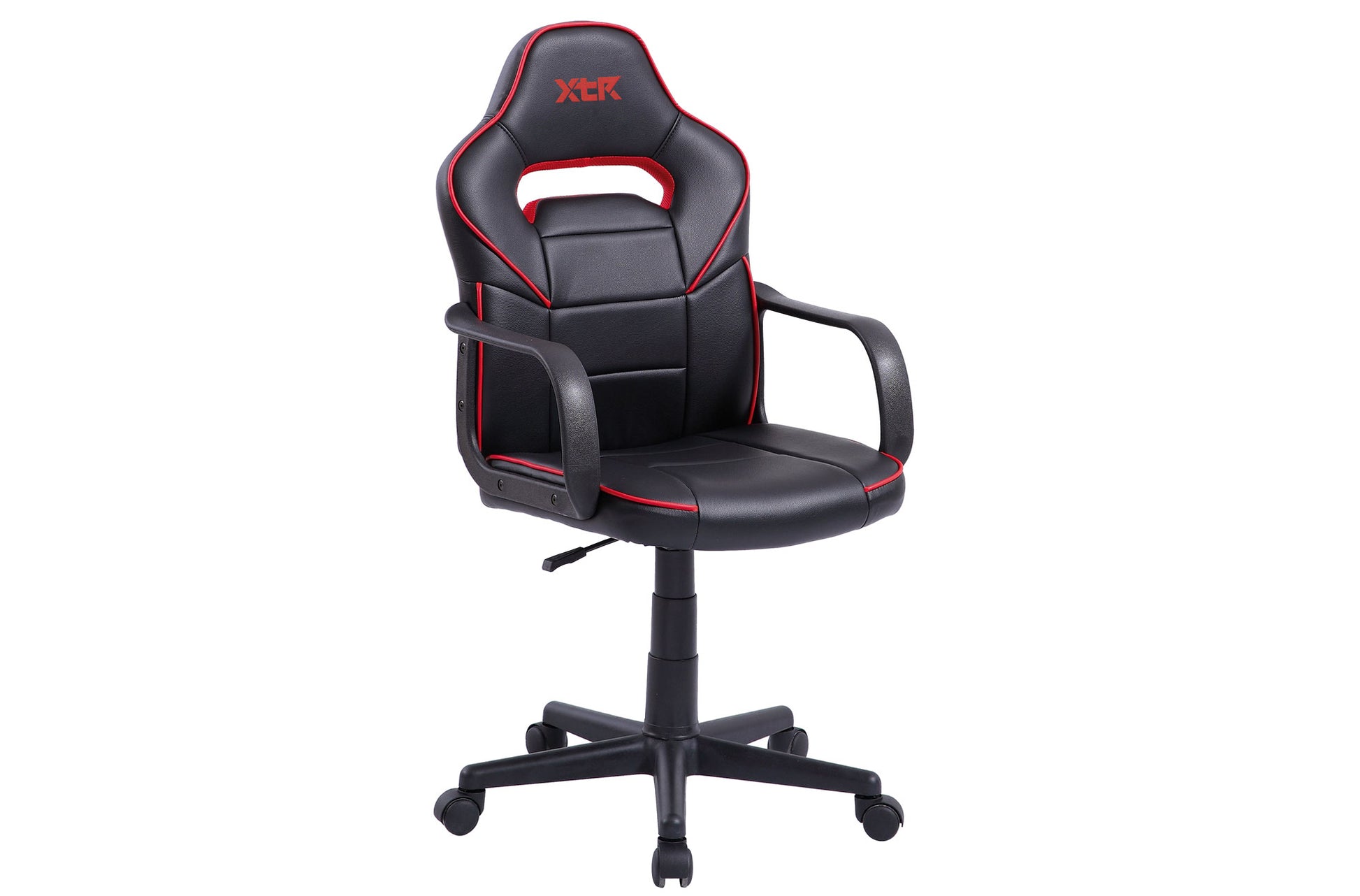 SILLÓN GIRATORIO RACER JUNIOR SÍMIL PIEL NEGRO - ROJO
